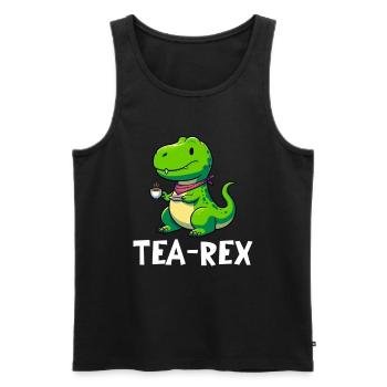Tea Rex Dinosaur Lover T-Rex Tea Mug - Men's Premium Organic Tank Top - black - Front - Michal (187cm)