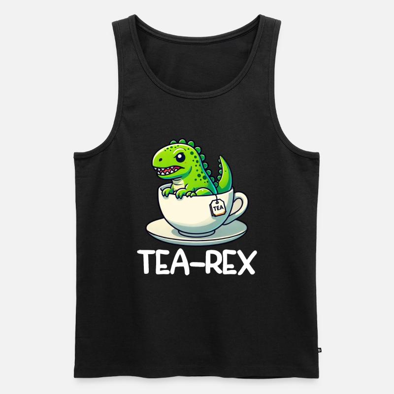 Tea Rex Dinosaur Lover T-Rex Tasse à thé - Débardeur bio Premium Homme - noir