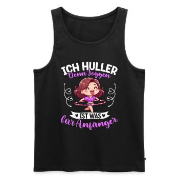 I Huller parce que le jogging est quelque chose pour les débutants Huller - Débardeur bio Premium Homme - noir - Devant - AI Model Male 178 light (178cm)