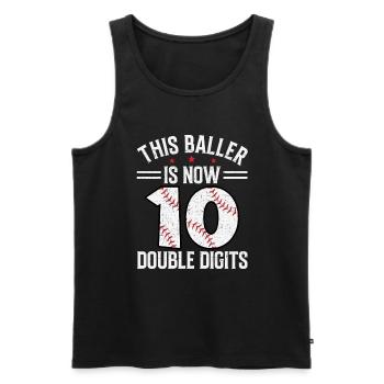 Two-Digit Birthday Decorations Boy 10 - Men's Premium Organic Tank Top - black - Front - AI Model Male 178 light (178cm)
