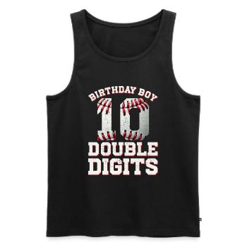 Two-Digit Birthday Decorations Boy 10 - Men's Premium Organic Tank Top - black - Front - AI Model Male 178 light (178cm)