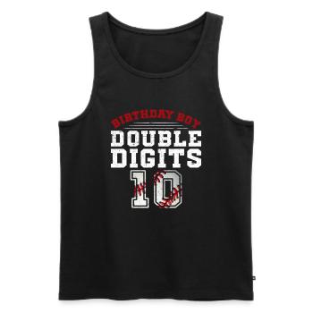 Two-Digit Birthday Decorations Boy 10 - Men's Premium Organic Tank Top - black - Front - AI Model Male 178 light (178cm)