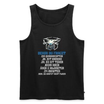 Drone Pilot Quadcopter Flying Quadcopter - Men's Premium Organic Tank Top - black - Front - AI Model Male 178 light (178cm)