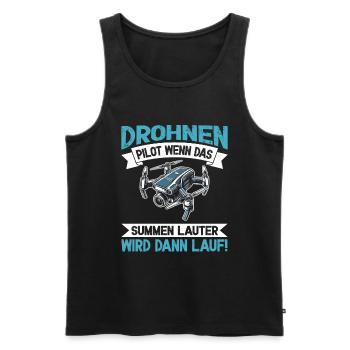 Drone Pilot Quadcopter Flying Quadcopter - Men's Premium Organic Tank Top - black - Front - AI Model Male 178 light (178cm)