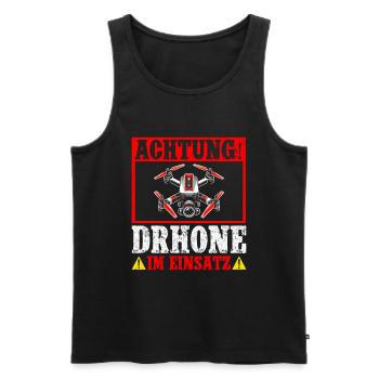 Drone Pilot Quadcopter Flying Quadcopter - Men's Premium Organic Tank Top - black - Front - AI Model Male 178 light (178cm)