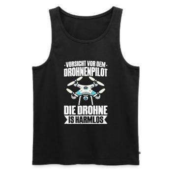 Drone Pilot Quadcopter Flying Quadcopter - Men's Premium Organic Tank Top - black - Front - AI Model Male 178 light (178cm)