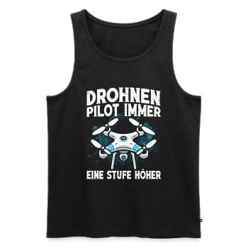 Drone Pilot Quadcopter Flying Quadcopter - Men's Premium Organic Tank Top - black - Front - AI Model Male 178 light (178cm)