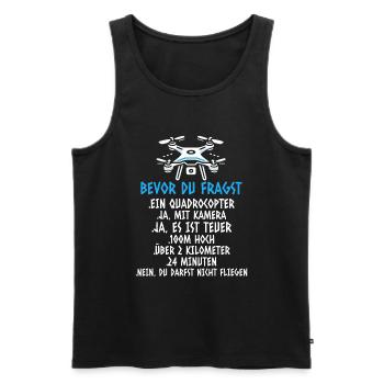Drone Pilot Quadcopter Flying Quadcopter - Men's Premium Organic Tank Top - black - Front - AI Model Male 178 light (178cm)