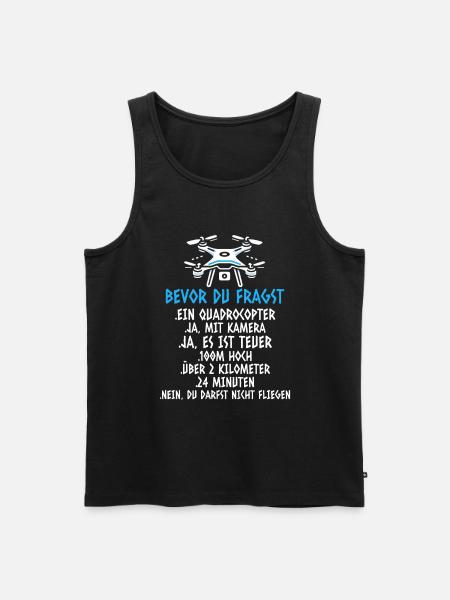Drone Pilot Quadcopter Flying Quadcopter - Men's Premium Organic Tank Top - black