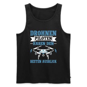 Drone Pilot Quadcopter Flying Quadcopter - Men's Premium Organic Tank Top - black - Front - AI Model Male 178 light (178cm)