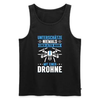 Drone Pilot Quadcopter Flying Quadcopter - Men's Premium Organic Tank Top - black - Front - AI Model Male 178 light (178cm)