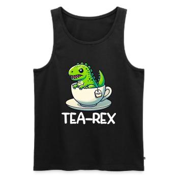 Tea Rex Dinosaur Lover T-Rex Tasse à thé - Débardeur bio Premium Homme - noir - Devant - AI Model Male 178 light (178cm)