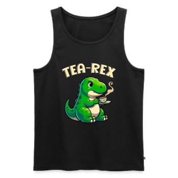 Tea Rex Dinosaur Lover T-Rex Tasse à thé - Débardeur bio Premium Homme - noir - Devant - AI Model Male 178 light (178cm)