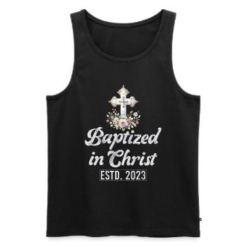 Taufe Getaufte Christliche Jesusgott -Bibel - Männer Premium Bio Tank Top - Schwarz - Vorne - AI Model Male 178 light (178cm)
