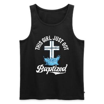 Taufe Getaufte Christliche Jesusgott -Bibel - Männer Premium Bio Tank Top - Schwarz - Vorne - AI Model Male 178 light (178cm)