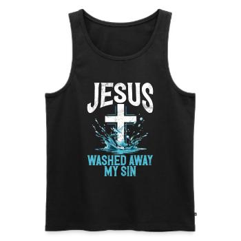 Taufe Getaufte Christliche Jesusgott -Bibel - Männer Premium Bio Tank Top - Schwarz - Vorne - AI Model Male 178 light (178cm)