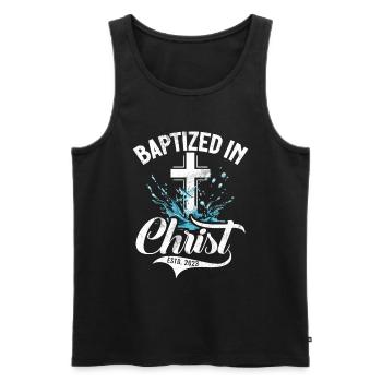 Taufe Getaufte Christliche Jesusgott -Bibel - Männer Premium Bio Tank Top - Schwarz - Vorne - AI Model Male 178 light (178cm)