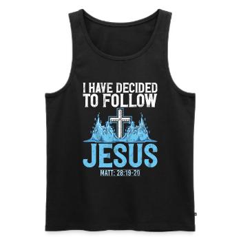 Taufe Getaufte Christliche Jesusgott -Bibel - Männer Premium Bio Tank Top - Schwarz - Vorne - AI Model Male 178 light (178cm)