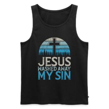 Taufe Getaufte Christliche Jesusgott -Bibel - Männer Premium Bio Tank Top - Schwarz - Vorne - AI Model Male 178 light (178cm)