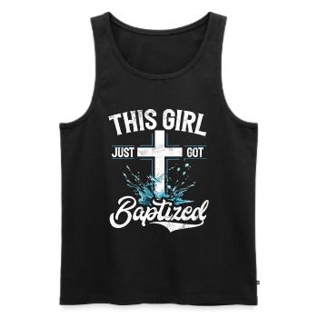 Taufe Getaufte Christliche Jesusgott -Bibel - Männer Premium Bio Tank Top - Schwarz - Vorne - AI Model Male 178 light (178cm)