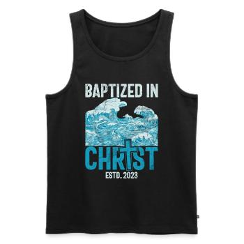 Taufe Getaufte Christliche Jesusgott -Bibel - Männer Premium Bio Tank Top - Schwarz - Vorne - AI Model Male 178 light (178cm)