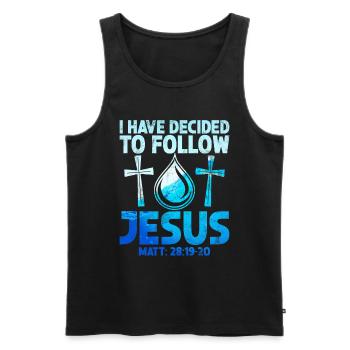 Taufe Getaufte Christliche Jesusgott -Bibel - Männer Premium Bio Tank Top - Schwarz - Vorne - AI Model Male 178 light (178cm)