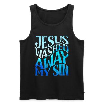 Taufe Getaufte Christliche Jesusgott -Bibel - Männer Premium Bio Tank Top - Schwarz - Vorne - AI Model Male 178 light (178cm)