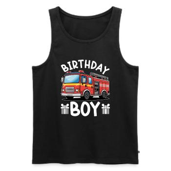 Anniversaire Garçon Pompier Anniversaire Garçon - Débardeur bio Premium Homme - noir - Devant - Michal (187cm)