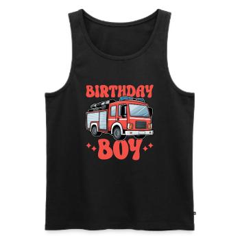 Birthday Boy Firefighter Birthday Boy - Men's Premium Organic Tank Top - black - Front - AI Model Male 178 light (178cm)