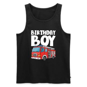 Birthday Boy Firefighter Birthday Boy - Men's Premium Organic Tank Top - black - Front - AI Model Male 178 light (178cm)