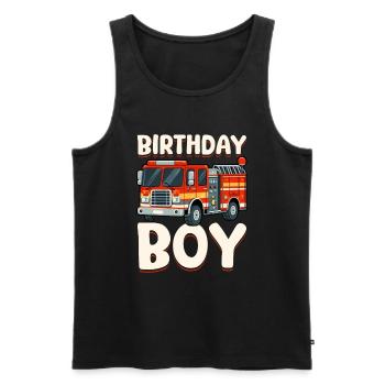 Birthday Boy Firefighter Birthday Boy - Men's Premium Organic Tank Top - black - Front - AI Model Male 178 light (178cm)