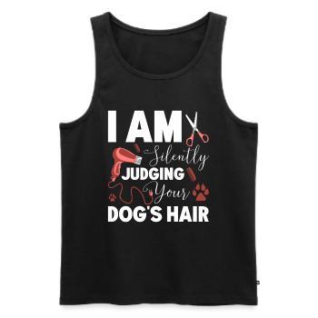 Chien Chiot Soins pour animaux de compagnie Salon d’emploi - Débardeur bio Premium Homme - noir - Devant - Michal (187cm)