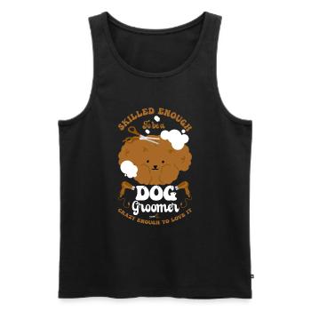 Chien Chiot Soins pour animaux de compagnie Salon d’emploi - Débardeur bio Premium Homme - noir - Devant - Michal (187cm)