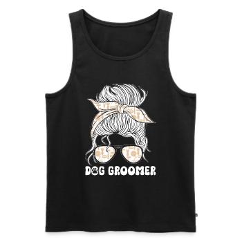 Chien Chiot Soins pour animaux de compagnie Salon d’emploi - Débardeur bio Premium Homme - noir - Devant - Michal (187cm)