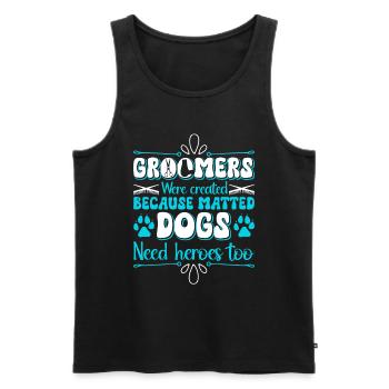 Chien Chiot Soins pour animaux de compagnie Salon d’emploi - Débardeur bio Premium Homme - noir - Devant - Michal (187cm)