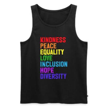 Equality LGBTQ Rainbow Flag LGBTQ Pride - Men's Premium Organic Tank Top - black - Front - Michal (187cm)