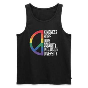 Gleichheit LGBTQ Rainbow Flag LGBTQ Stolz - Männer Premium Bio Tank Top - Schwarz - Vorne - Michal (187cm)