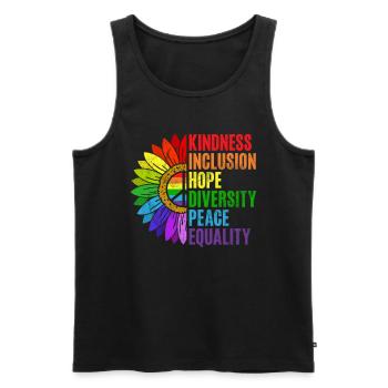 Equality LGBTQ Rainbow Flag LGBTQ Pride - Men's Premium Organic Tank Top - black - Front - Michal (187cm)