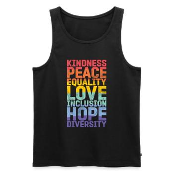 Equality LGBTQ Rainbow Flag LGBTQ Pride - Men's Premium Organic Tank Top - black - Front - Michal (187cm)