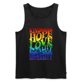 Equality LGBTQ Rainbow Flag LGBTQ Pride - Men's Premium Organic Tank Top - black - Front - Michal (187cm)