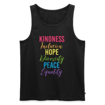 Equality LGBTQ Rainbow Flag LGBTQ Pride - Men's Premium Organic Tank Top - black - Front - Michal (187cm)