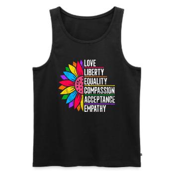 Gleichheit LGBTQ Rainbow Flag LGBTQ Stolz - Männer Premium Bio Tank Top - Schwarz - Vorne - Michal (187cm)