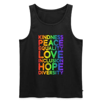 Equality LGBTQ Rainbow Flag LGBTQ Pride - Men's Premium Organic Tank Top - black - Front - Michal (187cm)