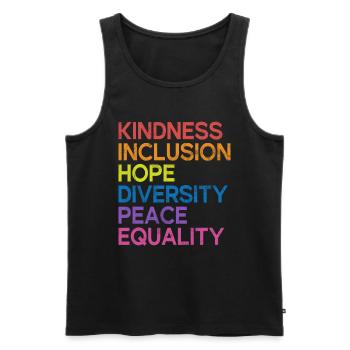 Equality LGBTQ Rainbow Flag LGBTQ Pride - Men's Premium Organic Tank Top - black - Front - Michal (187cm)