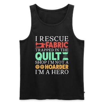 Quilt Knitting Crochet Sewing Machine Fabric - Men's Premium Organic Tank Top - black - Front - Michal (187cm)