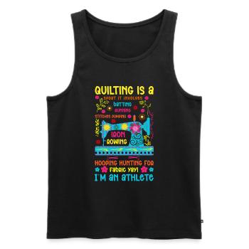 Quilt Knitting Crochet Sewing Machine Fabric - Men's Premium Organic Tank Top - black - Front - Michal (187cm)