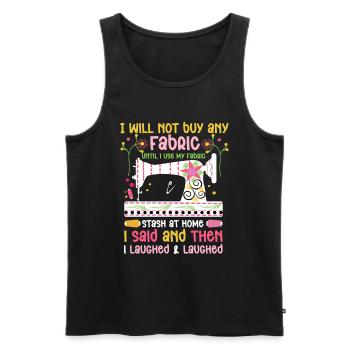 Quilt Knitting Crochet Sewing Machine Fabric - Men's Premium Organic Tank Top - black - Front - Michal (187cm)