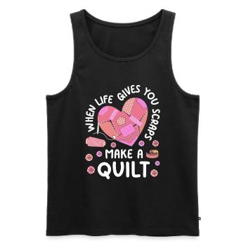 Quilt Knitting Crochet Sewing Machine Fabric - Men's Premium Organic Tank Top - black - Front - Michal (187cm)