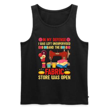 Quilt Knitting Crochet Sewing Machine Fabric - Men's Premium Organic Tank Top - black - Front - Michal (187cm)