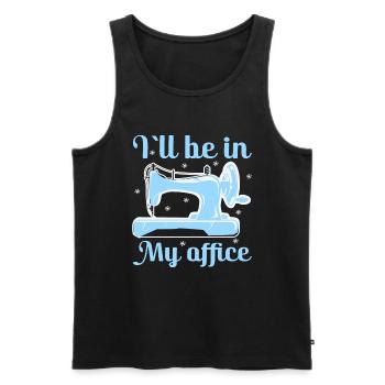 Quilt Knitting Crochet Sewing Machine Fabric - Men's Premium Organic Tank Top - black - Front - Michal (187cm)